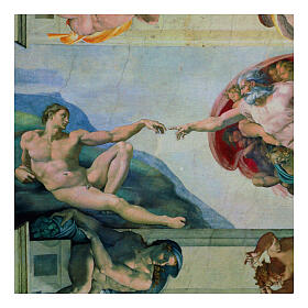 Creation of Adam by Michelangelo, Bottega Tifernate, 3.5x5 in, essential finish