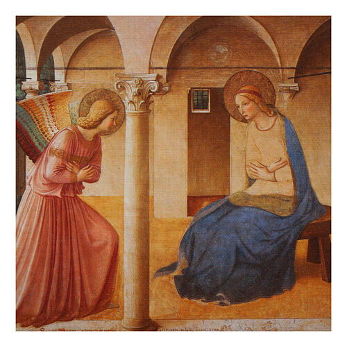 Verkündigung nach Beato Angelico – Kunstdruck auf Leinwand, 23x35 cm 2