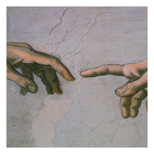 Creation of Adam, hands detail, print on linen canvas, 10x14 in 2