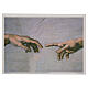 Création d'Adam détails mains impression sur toile de lin 35x25 cm s1