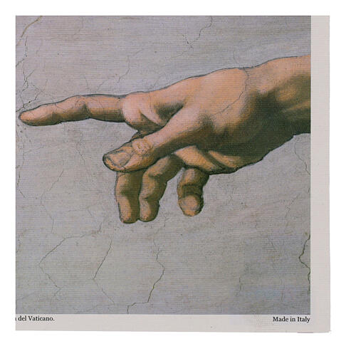 Creation of Adam hands detail linen canvas print by Artis, 25x35 cm 4