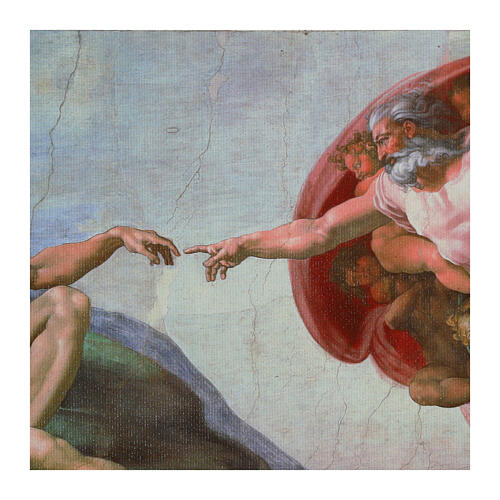Die Erschaffung Adams nach Michelangelo – Kunstdruck auf Leinwand, 35x50 cm 2