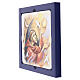 Saint Francis picture with doves in poplar wood 20x20 cm s2