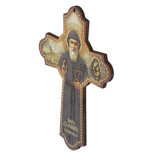 Krucyfiks św. Charbela Makhlufa, vintage, 15×11 cm 2