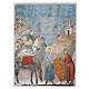 Saint Francis Gives His Mantle tile retouch 9x12 cm Giotto Bottega Tifernate s1