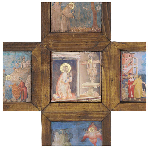 Cross Stories of Saint Francis 36x27 cm Giotto pictography Bottega Tifernate 2