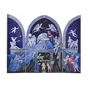 Tableaux, gravures, manuscrit enluminé: Triptyque à volets vénitienne Sainte Famille de Mario Eremita