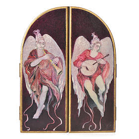 Tableaux, gravures, manuscrit enluminé: Triptyque à volets vénitienne Cène artiste Mario Eremita