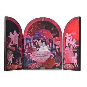 Quadri, stampe, codici miniati: Tabula fenestrata veneziana Ultima Cena artista Mario Eremita Quadri, stampe, codici miniati: Tabula fenestrata veneziana Ultima Cena artista Mario Eremita