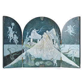 Tableaux, gravures, manuscrit enluminé: Triptyque à volets de la Sainte Famille oeuvre de Mario Eremita