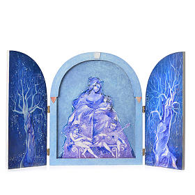 Cuadros, estampas y manuscritos iluminados: Tríptico Virgen con Niño artista Mario Eremita Cuadros, estampas y manuscritos iluminados: Tríptico Virgen con Niño artista Mario Eremita