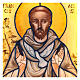 Icona illuminata San Francesco d'Assisi con colomba vetro colorato 45x35 cm s2