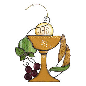 Holy Sacrament colored glass decoration
