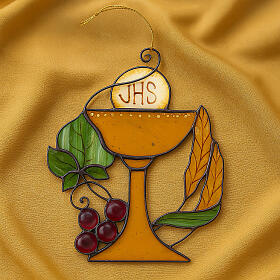 Holy Sacrament colored glass decoration