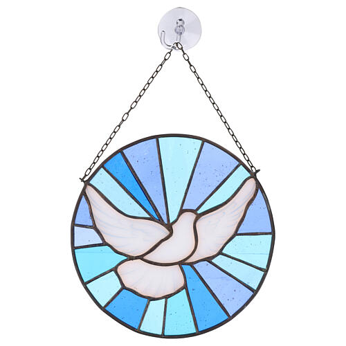 Glasbild Heiliger Geist, weiße Taube – Buntglas 3