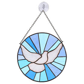 Colombe blanche Saint-Esprit en verre coloré