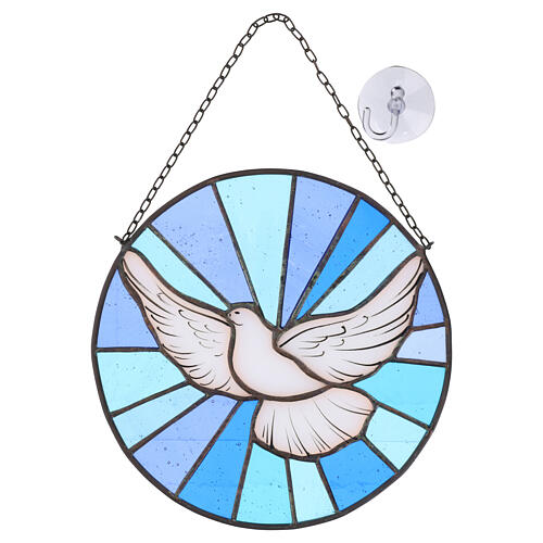 Colombe blanche Saint-Esprit en verre coloré 1