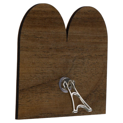 Quadrinho de madeira com dupla cúpula São Pier Giorgio Frassati 10x10 cm 2