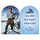Wooden double-dome holy cards Blessed Pier Giorgio Frassati 10x10 cm s1