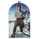 Dome-shaped wooden picture of Saint Pier Giorgio Frassati, 15x10 cm s1