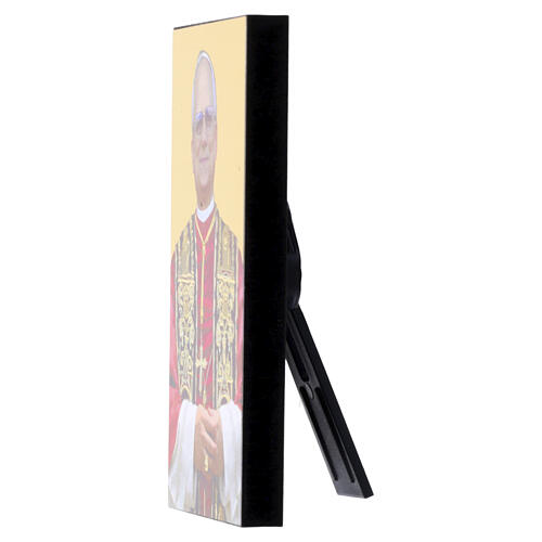 Mini icono Papa León XIV de madera con soporte 10 x 5 cm 2