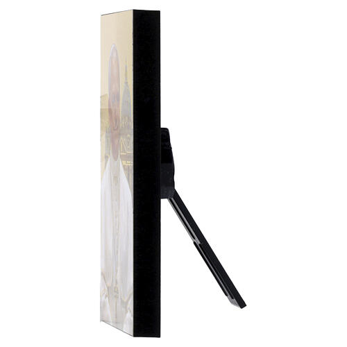 Piccola icona oro Papa Leone XIV legno 10x5 cm 2