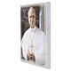 Canvas of Pope Leo XIV in white cassock, 10x8 in s3