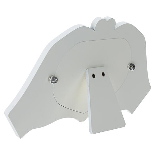 Cornice Thilia 15x30cm in MDF alluminio e vetro con mani a cuore e cuore rosso 3