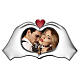Aluminum and glass frame with stylized heart hands and red heart, 15x30 cm Thilia s1