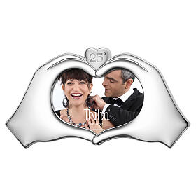 Thilia picture frame, 6x12 in, hands forming a heart, 25th anniversary