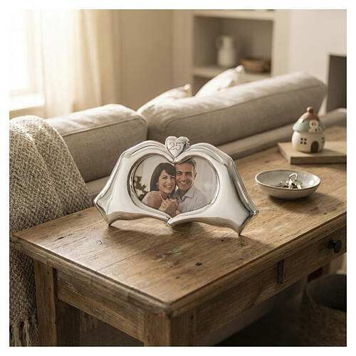 Thilia photo frame hands forming heart 25th anniversary, 15x30 cm 2