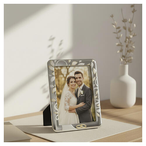Thilia Picture Frame 15x10 cm Intertwined Wedding Rings Glossy Finish 2