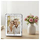 Thilia Silver Wedding Picture Frame Engraved Leaves and Overlapping Rings 24x18 cm s2