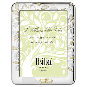 Portarretrato Thilia 15x10 cm aniversario 50 años Árbol de la Vida alianzas doradas