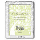 Thilia photo frame, 9.5x7 in, 60th anniversary, satin leaves with silver wedding rings s1