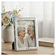 Thilia Picture Frame 24x18 cm 60th Anniversary Satin Leaves and Silver Overlapping Rings s2