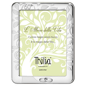 Porta-retrato Thilia 15x10 cm Bodas de Diamante Árvore da Vida alianças prateadas