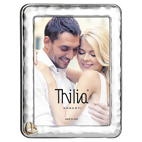 Wedding Picture Frame Gold Rings Hammered-Effect Border, 15x10 cm Thilia
