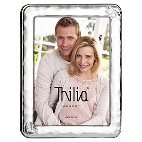 Portarretrato Thilia 15x10 cm aniversario 25 años superficie martillada alianzas plateadas