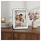 Thilia Picture Frame 15x10 cm 25th Anniversary Hammered-Effect Border Silver Wedding Rings s2
