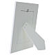 Cornice Thilia 18x13cm fondo bianco decorazione floreale foglie in rilievo s3