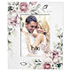 Thilia Picture Frame 18x13 cm White Background with Floral Decoration and Raised Leaves s1