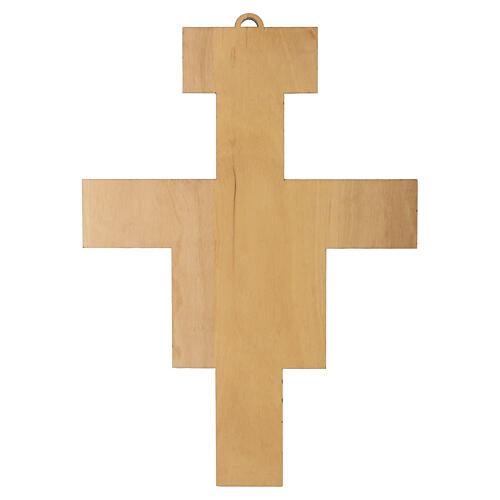 Crucifixo em madeira de oliveira São Damião 25x20 cm Monastério das Clarissas 4