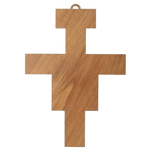 Crucifix de Saint-Damien bois d'olivier Monastère des Clarisses 15x10,5 cm 4