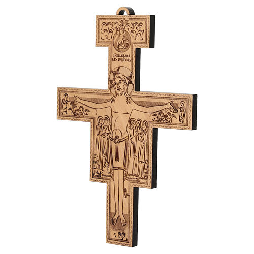 Crocifisso di San Damiano legno d'ulivo Monastero Clarisse 15x10,5 cm 3