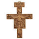 Crucifixo de São Damião em madeira de oliveira Mosteiro das Clarissas 15x10,5 cm s1