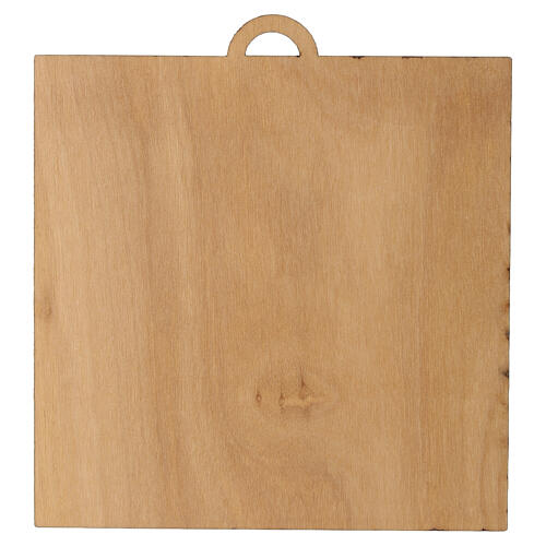 Quadretto legno d'ulivo 10x10 cm Pax et Bonum Monastero Clarisse 4