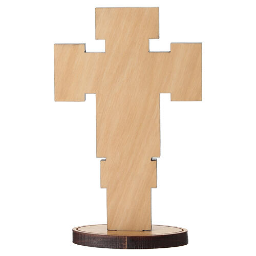 Croce stile ortodosso da tavolo legno d'ulivo Monastero Clarisse 10x6,5 cm  4
