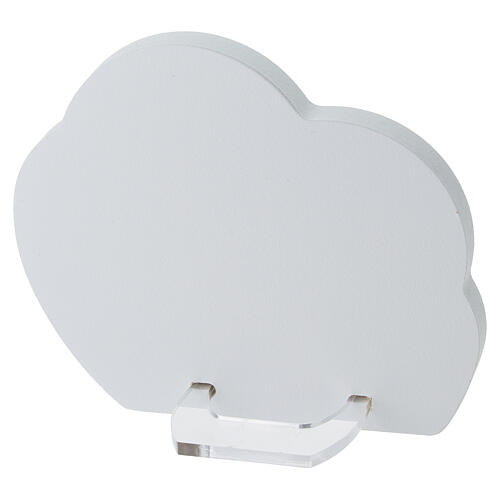 Quadretto laccato Papa Leone XIV forma nuvola con lamina 10x10x3,5 cm 2
