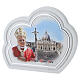 Quadretto laccato Papa Leone XIV forma nuvola con lamina 10x10x3,5 cm s1